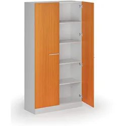 Metall-Aktenschrank mit Holztüren, zerlegt, 1950 x 1000 x 500 mm, Kirschbaum