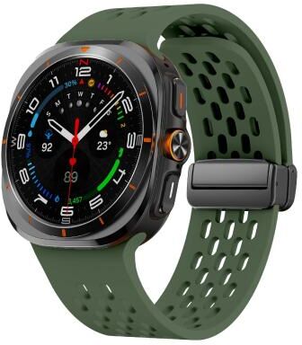 Everyday Crate Kalebol Samsung Galaxy Watch Ultra 47mm Band Magnetic Silicone Watch Strap Mesh Sport Replacement field Green