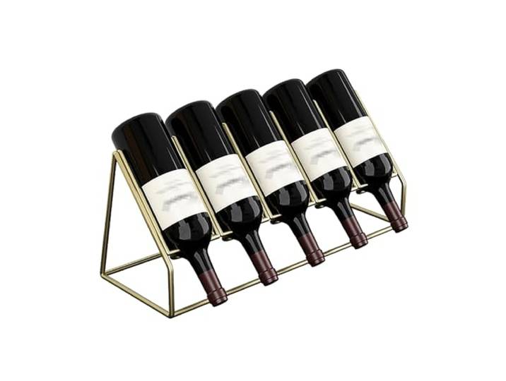 Weinregal, Abgewinkeltes Design, stark und langlebig, einfach stilvoll(Gold)