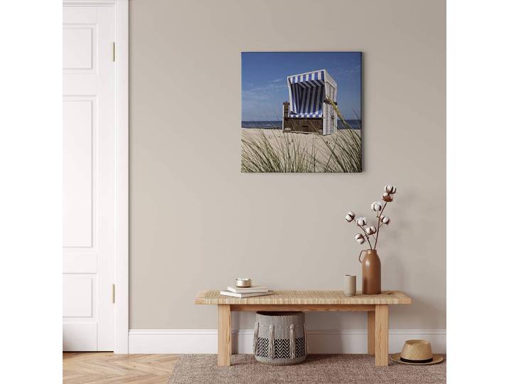 Impression sur toile Beach Chair Polyester PVC / Épicéa Bleu 50 x 50cm
