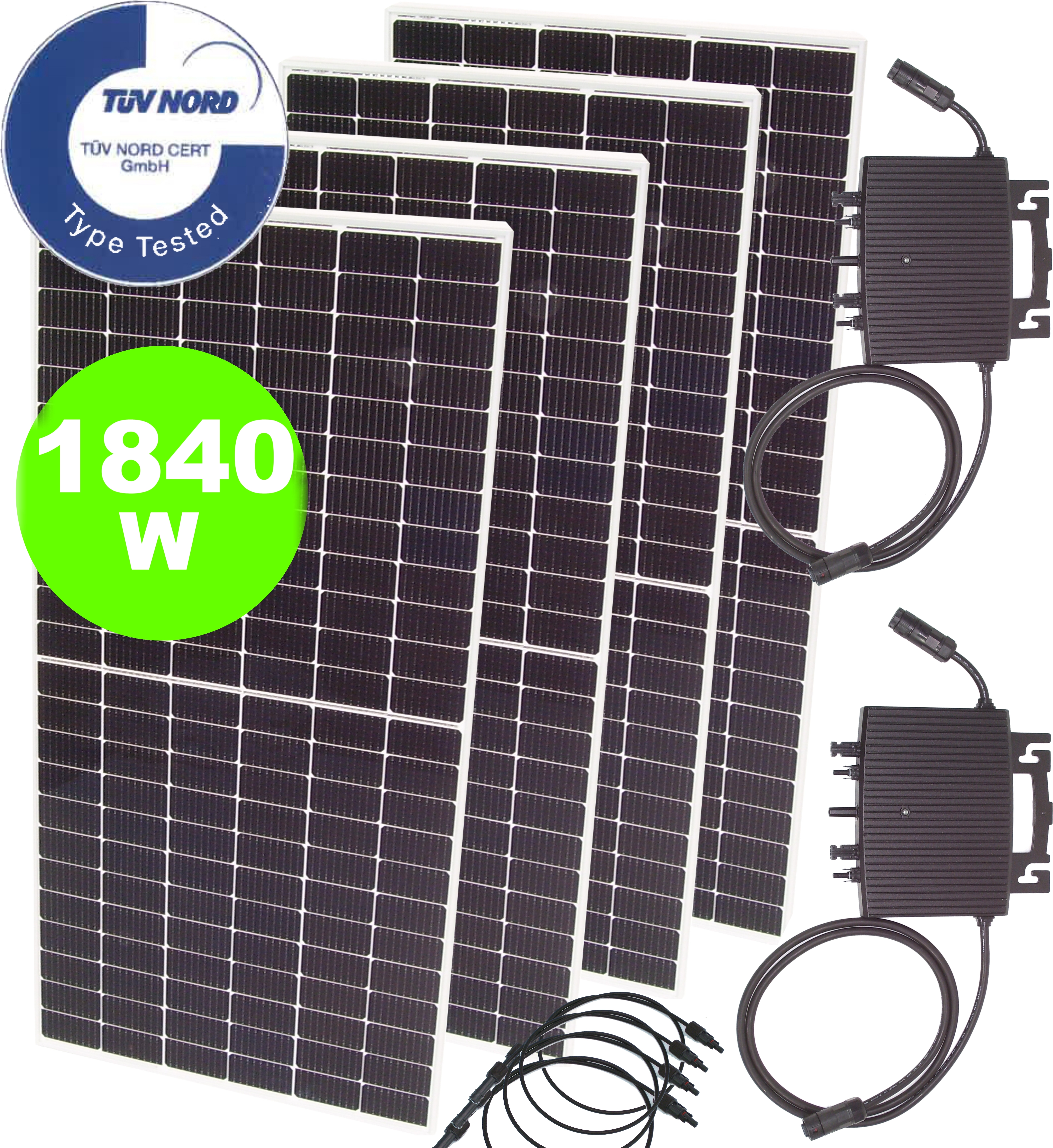 Balkonkraftwerk 1840W 1600W Photovoltaik Solaranlage Mikro-Wechselrichter wireless