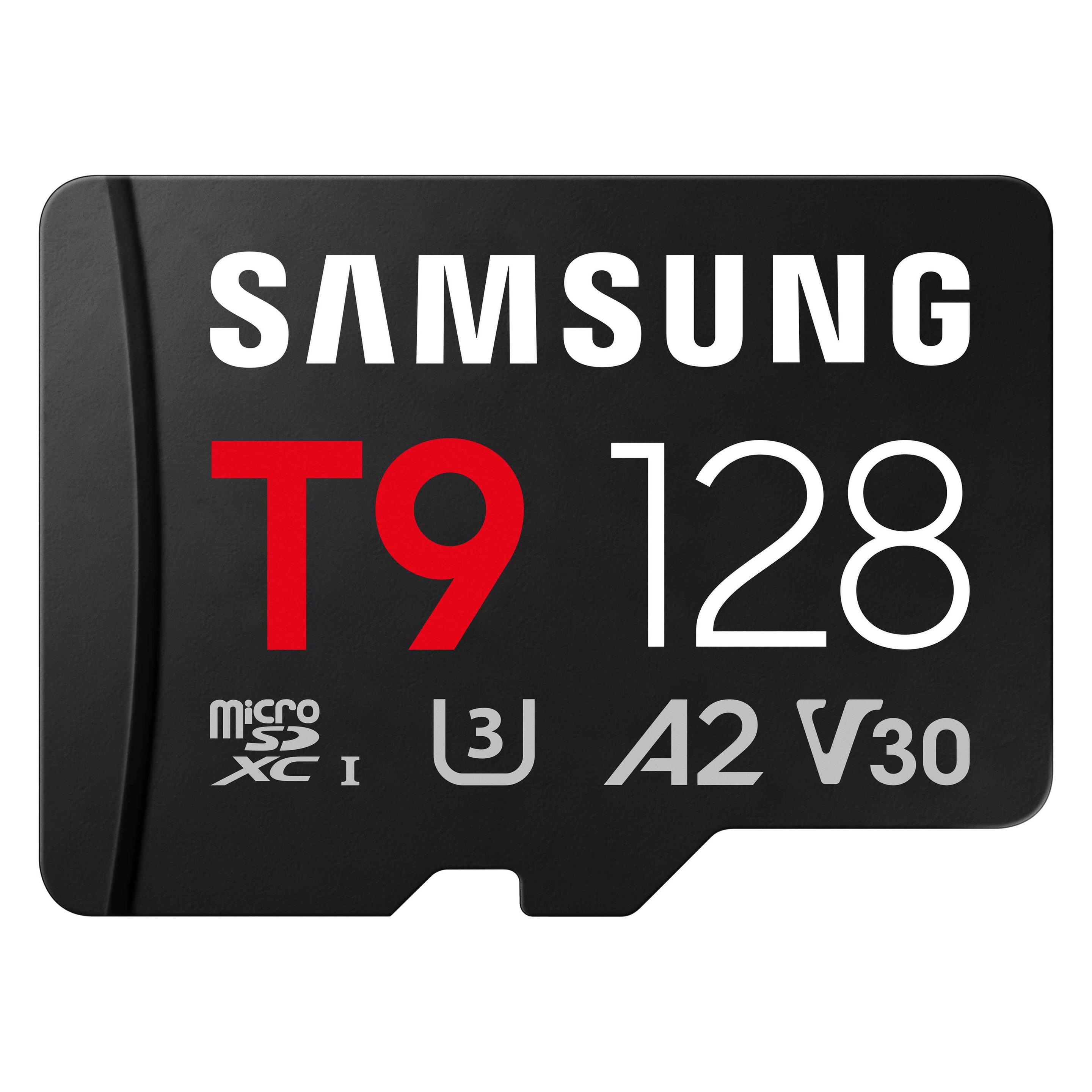 Samsung T9 microSD memory card 128GB up to 200 MB/s read and 130 MB/s write MB-MH128T/WW (128 GB, microSDXC, U3, UHS-I) (MB-MH128T/WW)