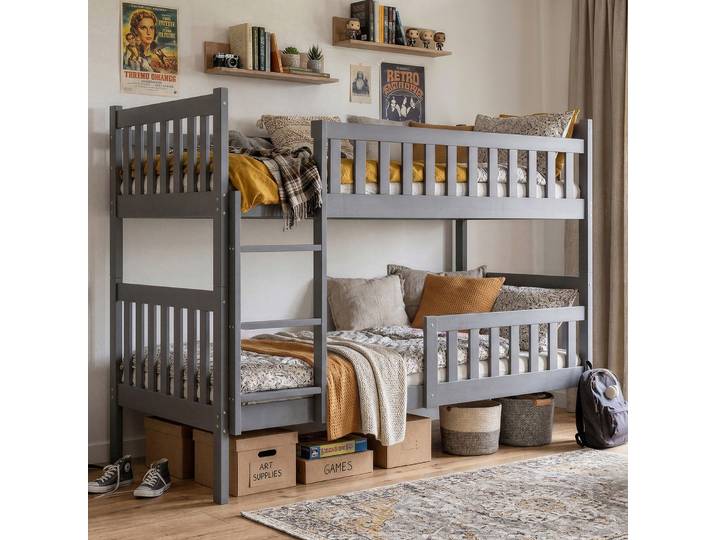 Stockbett für Jugendliche Jakob, 90x190, grau