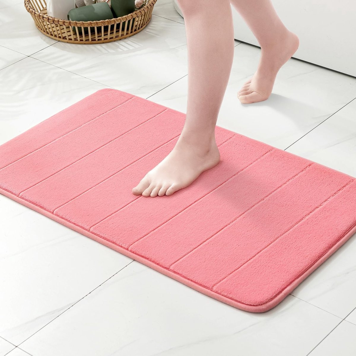 Allecto Badmat - Traagschuim - Roze - 40 x 60 cm