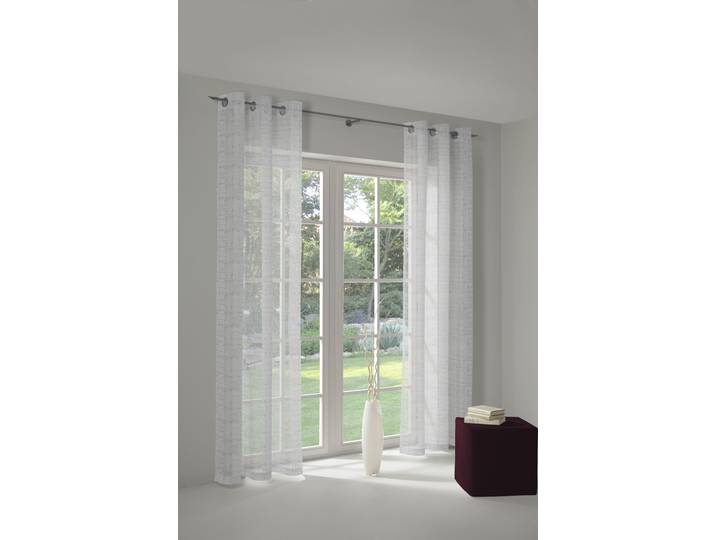 Vorhang WIRTH Patricia Gr. 2, weiss (weiß), B:300cm H:120cm, Voile, Polyester, Gardinen, Vorhang, Store