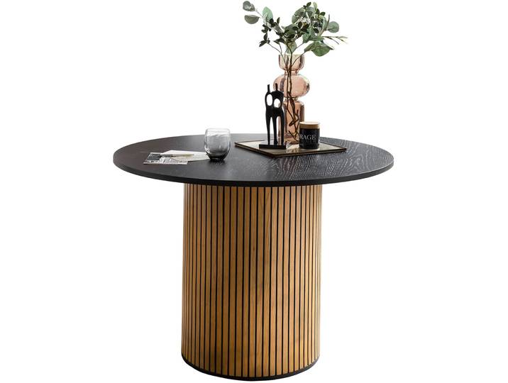 Tisch Nella MDF natur/schwarz B 120 T 120 cm