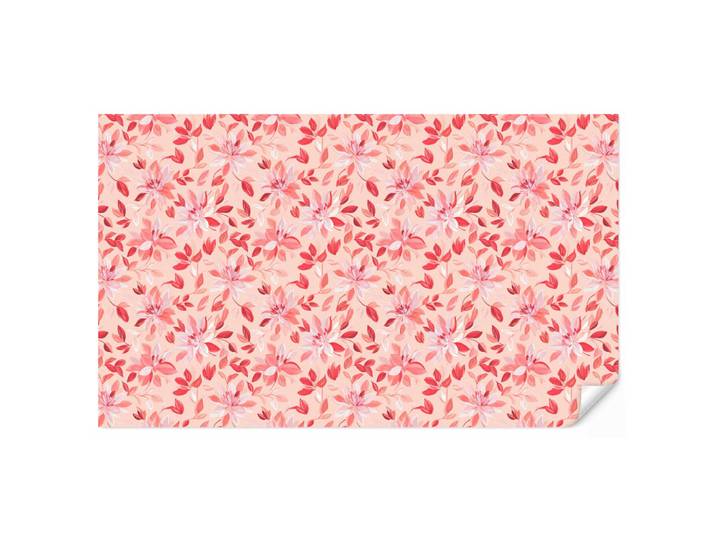 OnlyWow Tapete - Botanisch - Blumen - Rot - 450x260 cm, Koralle, Papier, Rechteckig, 450x260 cm, Tapeten & Wandverkleidungen, Vliestapeten