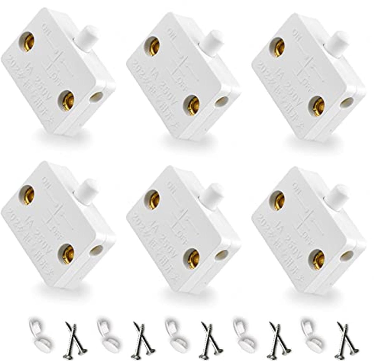 LTPRTZ Deurcontact schakelaar set van 6 stuks wit voor verlichting