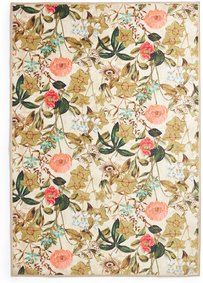 Clarke and Clarke Clarke & Clarke Rectangle Floral Area Rug Beige Rectangle 152 x 230 cm