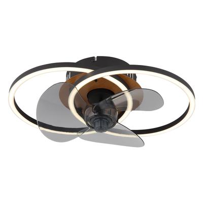 GLOBO LIGHTING Deckenleuchte "KAREN", schwarz (schwarz matt), 1 Stk., Leuchten, Deckenventilator, Deckenlampe, moderner Ventilator, Holz Optik, Deckenleuchte