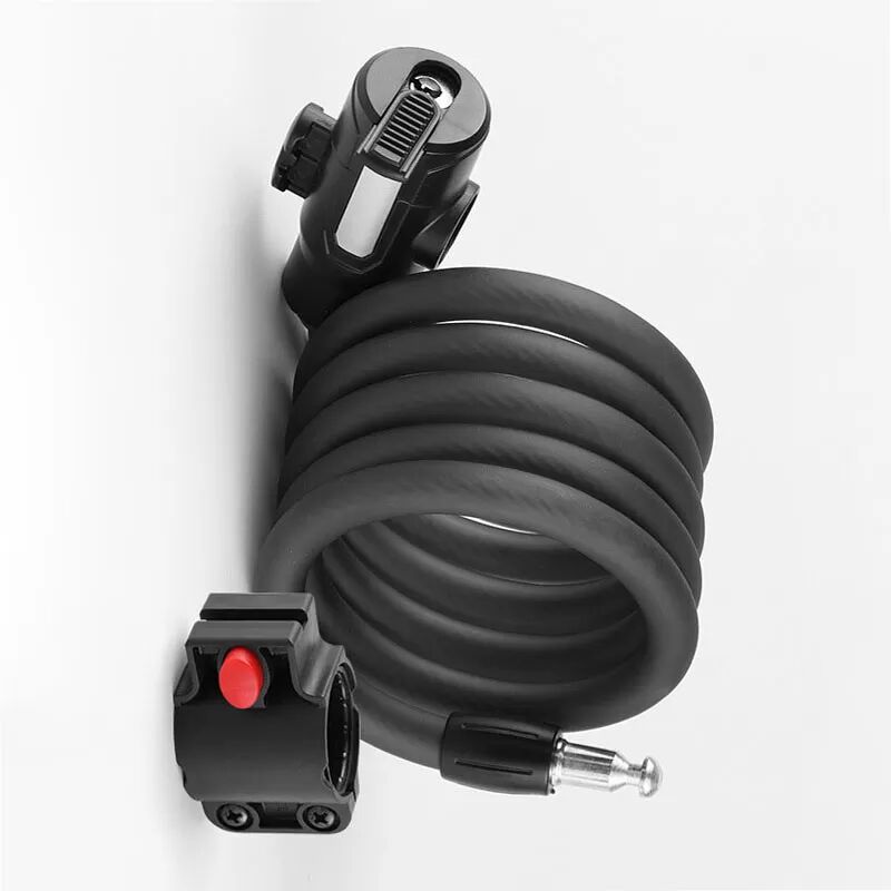 INF Antivol de vélo noir mat argenté avec support de montage 150 cm