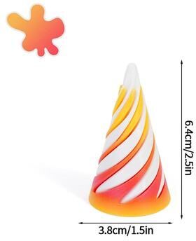 Uplift Treasures 3D Printed Rotating Spiral Cone Fidget Toy Impossible Pyramid Bunny Desk Decor 8