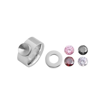 Fingerring AKZENT "Briska, langlebig" Gr. 54, weiß, Fingerringe, Damen, 54, Edelstahl, Fingerring
