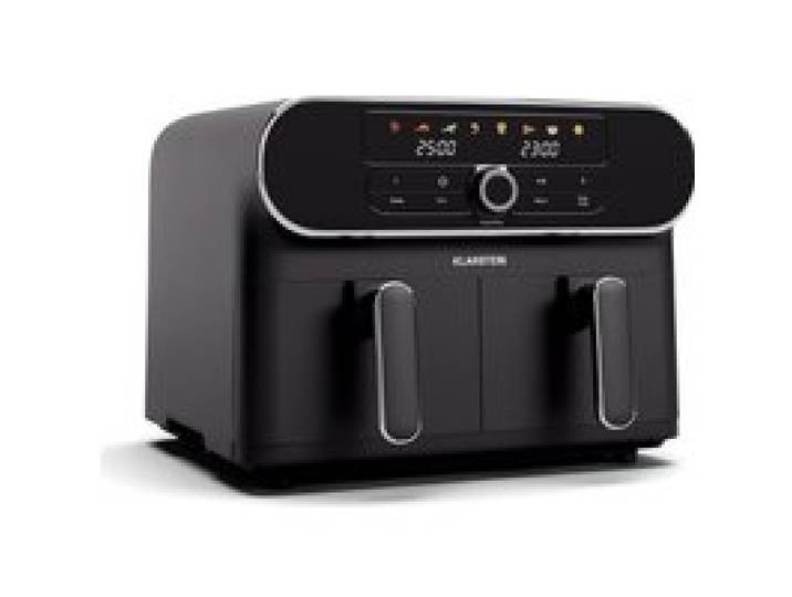 AuraAir 1700W 10L Friteuse sans huile double bac Noir/Argent