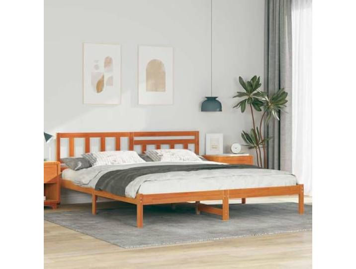 YUTAASU Bettrahmen Massives Kiefernholz 200x200 cm Plattform-Lattenrost, Modernes Design, Einfache Montage, Stabiler Unterbau