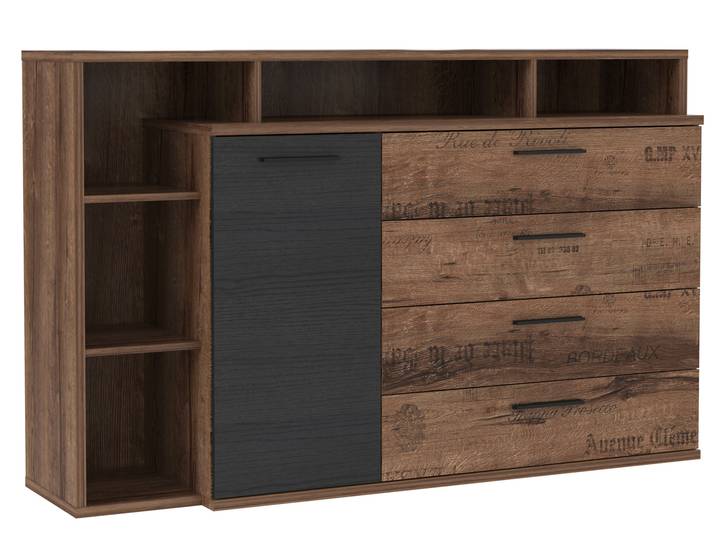 JESOLO Sideboard, Material Dekorspanplatte, schlammeichefarbig