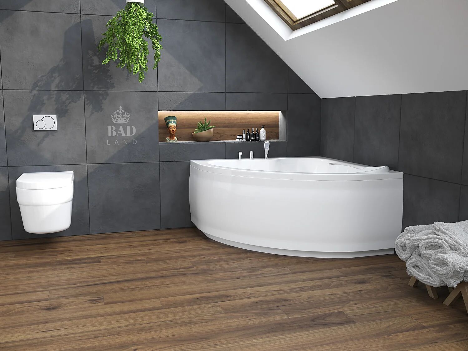 Hoekbad STANDARD 120x120 met acrylrand   Afvoer &amp; poten GRATIS!