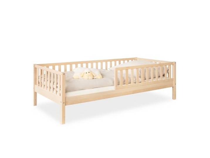 Ehrenkind® Kinderbett Buche Livo FSC Zertifiziert Kinderbett mit Rausfallschutz Massivholz inkl. Lattenrost 90x200 cm Natur Bett 90x200 Inkl. Rausfallschutz