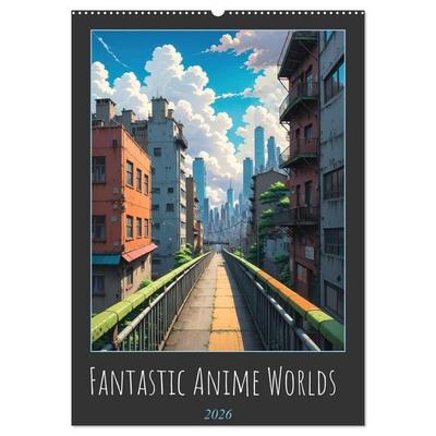 Fantastic Anime Worlds (Wall Calendar 2026 DIN A2 portrait), CALVENDO 12 Month Wall Calendar