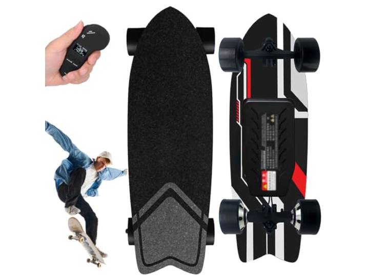 WACLMOTAKE Skateboard, Longboard mit EIN-/doppel-hubmotor, 22-40 km/h höchstgeschwindigkeit, geeignet für Erwachsene und Jugendliche, maximale belastung 80-150 kg Dual-Drive-22km