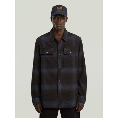 Langarmshirt G-STAR "GPO Overshirt", Herren, Gr. S, salute arthur check, Obermaterial: 100% Baumwolle, Shirts Langarmshirt
