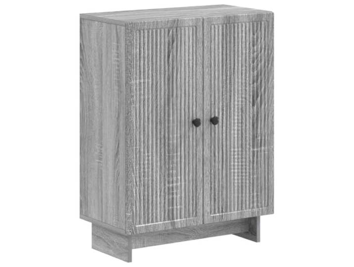 PUGYNBK 3er-Set Badezimmerschränke, Sonoma-Grau Feuchtigkeitsbeständiges Holz, offenes Regal, wendbare Türen, schlankes Design