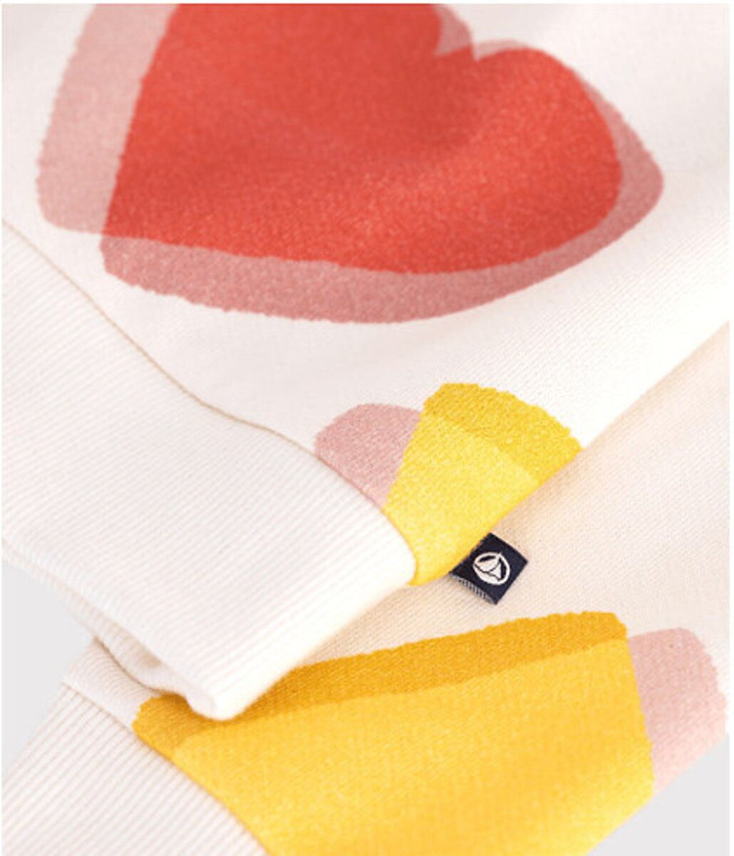 PETIT BATEAU Sweat en coton, imprimé coeurs