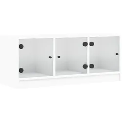 vidaXL TV-Schrank mit Glastüren Weiß 102x37x42 cm