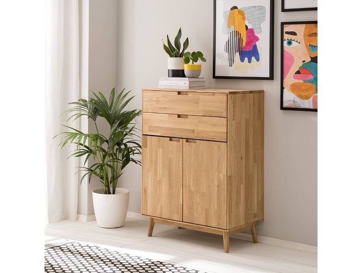 Buffet haut 80 x 115 x 40cm Marron/Chêne