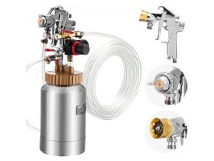 VEVOR Druckbehälter für Sprühfarbe, 2 L Drucktank mit 2 Spritzpistolen (φ1,8 mm + φ3 mm) & 2 Schläuchen (3 m) für Heimgebrauch Heimwerkerarbeiten Kunstkreationen, Farbbehälter Farbspritzgerät