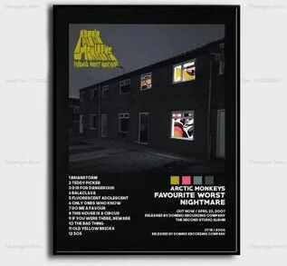 Inspired Finds Arctic Monkeys Album Cover Canvas Poster Wall Art For Room Decor the Car Orange Retro Portrait 7.87x11.81in (no Frame)
