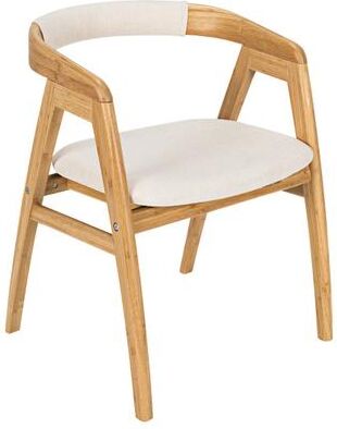 Costway Leisure Bamboo Dining Chair with Curved Back and Anti-slip Foot Pads-Natural