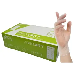 Vinyl Einweghandschuhe 8101 "VINYL P" transparent|100er Box - S