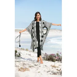 Viskose-Kaftan in Druck schwarz in Größe 36/38 von DW-Shop, Schwarz, 36/38