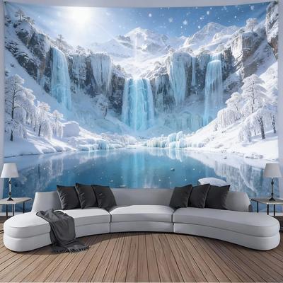Uplift Treasures Waterfall Canyon Landscape Wall Tapestry Decor h 130x150cm51x59in