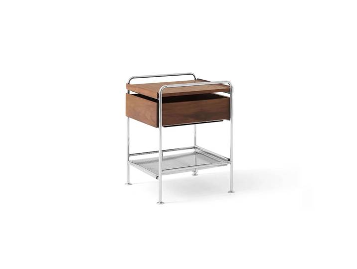 &Tradition Alima NDS3 Beistelltisch Lackierte Walnuss-Chrome