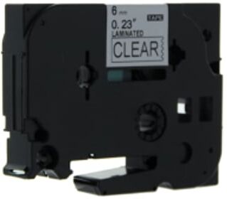 Q-Nomic TZe-111 Cinta Negro Sobre Transparente 6 Mm