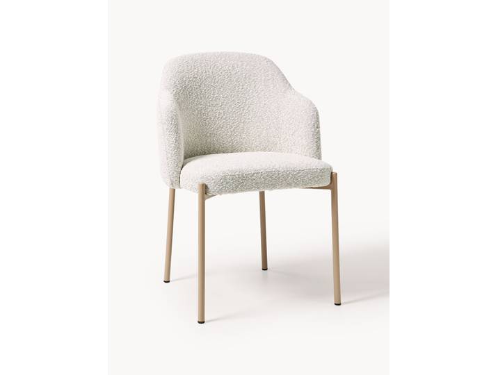 Chaise rembourrée en bouclette avec accoudoirs Felicia