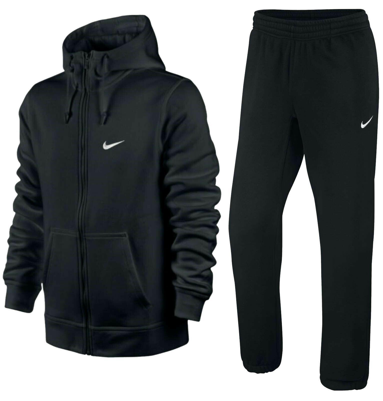 Nike Herren Club Fleece Komplett-Trainingsanzug-Set Schwarz