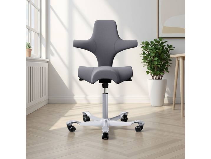 Ergonomischer Bürostuhl HAG Capisco 8106 ohne Armlehnen, Grau/Silbergrau, Neu, Ergonomischer Stuhl - ideal für flexibles Arbeiten