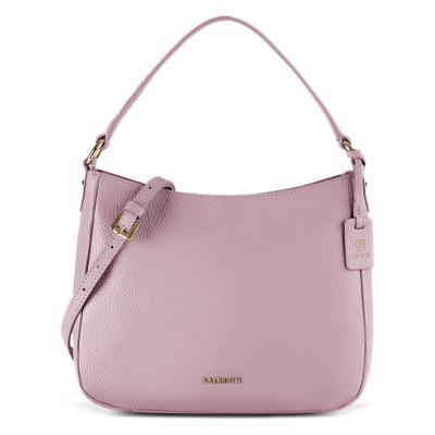 Schultertasche LAZAROTTI "Bologna Leather Hobo Schultertasche Leder 27 cm", Damen, Gr. B/H/T: 8cm x 22cm, rosa, Leder, Taschen Schultertasche