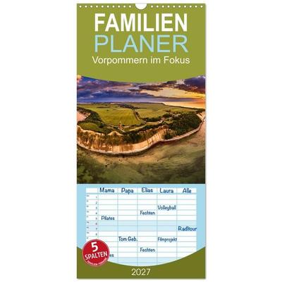Familienplaner 2027 - Vorpommern im Fokus mit 5 Spalten (Wandkalender, 21 x 45 cm) CALVENDO