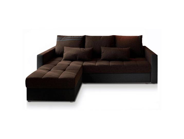 ECKSOFA KOS PIK Braun Dünner Stoff mit Schlaffunktion