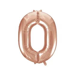 Folienballon Zahl 0 Roségold