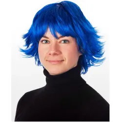 Maskworld Shaggy Cut Kurzhaarperücke blau - Faschingsperücke