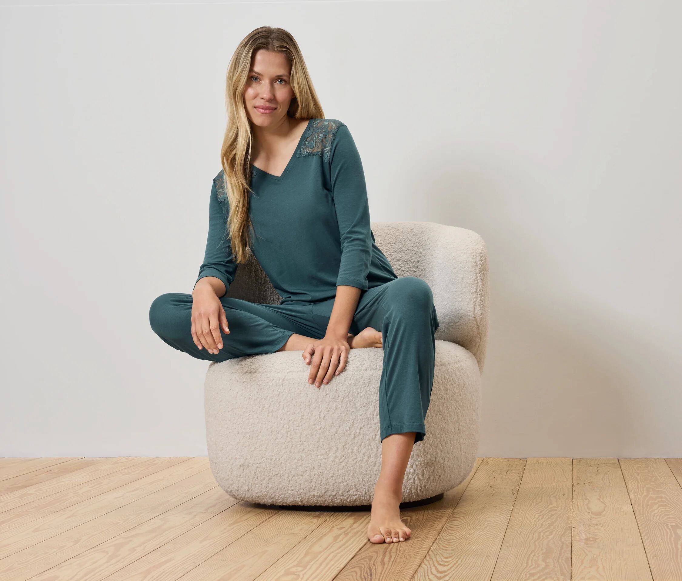 Tchibo - Pyjama-Set - Damen - Gr. S - petrol