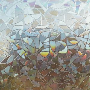 Marapon Fensterfolie M4520RD dunkel, selbsthaftend, 44,5 x 200cm, Regenbogen-Muster mit UV-Schutz, Sichtschutz
