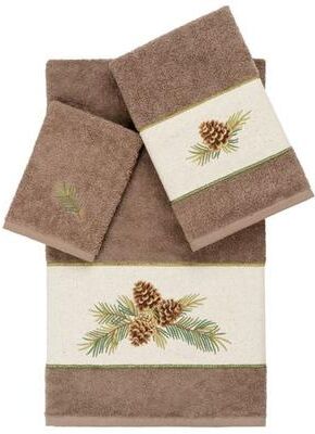 Linum Home Textiles Llc Pierre Bath Towel Set Bath Hand Wash, Bath Hand Wash, Cocoa