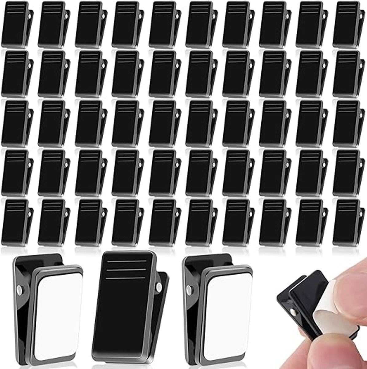 50 stuks Zelfklevende Clips in het zwart - Veerklemmen voor fotomappen, postermappen en scrapbooks