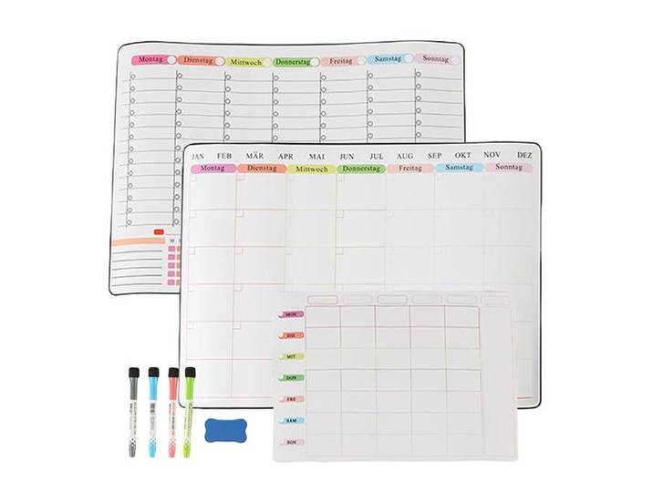 Relaxdays Whiteboard für Kühlschrank 3er Set